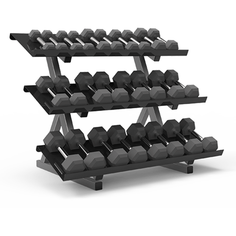 FreeMotion Three Tier Tray Style Short Dumbbell Rack