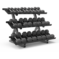 FreeMotion Three Tier Tray Style Short Dumbbell Rack