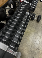 Used Rubber Hex Dumbbells