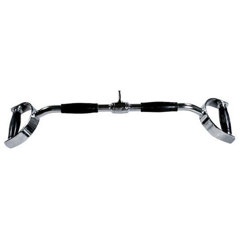 York Barbell 24" Chrome Pro Style Lat Pulldown Bar Revolving and Rubber Grips