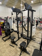 Wright Equipment Lat Pulldown Low Row Combo Plate Loaded Black Frame Black Upholstery - Show Me Weights