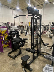 Wright Equipment Lat Pulldown Low Row Combo Plate Loaded Black Frame Black Upholstery - Show Me Weights