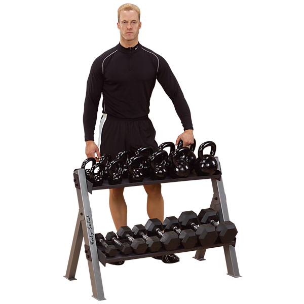 Body Solid Dumbbell/Kettlebell Rack Reversible GDKR100