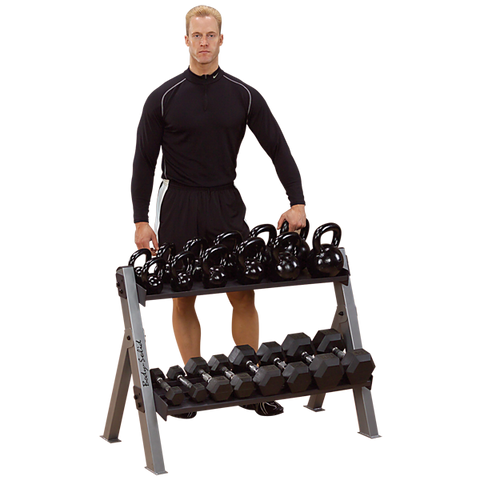 Body Solid Dumbbell/Kettlebell Rack Reversible GDKR100