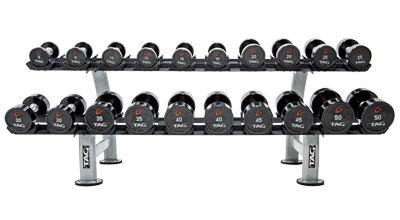 TAG 2 Tier Dumbbell Rack with Saddles (10 Pair) - Show Me Weights
