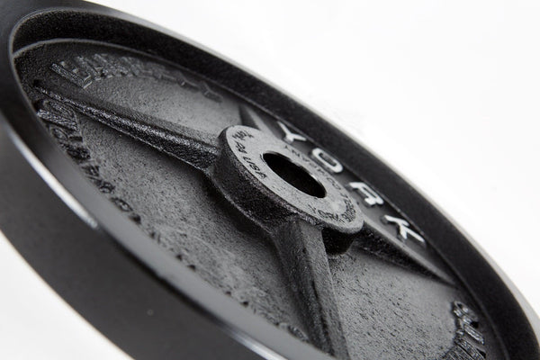York 2" 100lb Legacy Cast Iron Precision Milled Olympic Plates - Show Me Weights