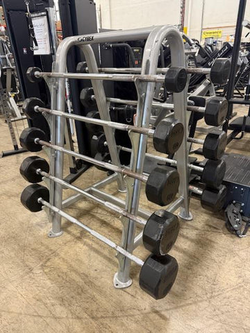20-110 Fixed Barbell set with Cybex Fixed Barbell Rack - Used