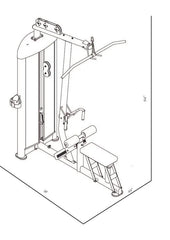 BodyKore GR638 Isolation Series Lat Pulldown/Low Row Combo