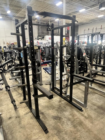 ProMaxima Double Half Rack with Plate Storage Black Frame-USED