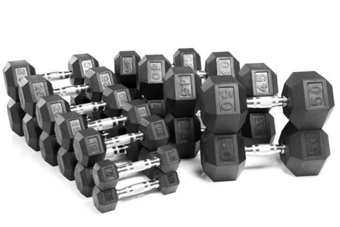 Wright Equipment Rubber Hex Dumbbells