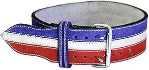 Ader Leather Power Lifting Weight Belt- 4" Red, White, Blue
