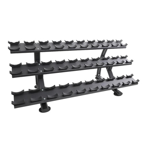 SMW Signature Three Tier Saddle Dumbbell Rack 15 Pair Black RE6027