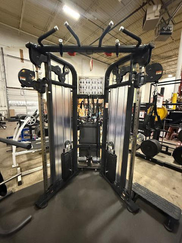 SMW Functional Trainer with Dual 210lb Weight Stacks Black Frame