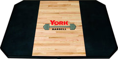 Event Used York Barbell Solid Red Oak Platform 8'x8'