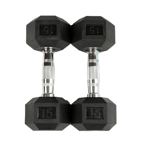 SMW Rubber Hex Dumbbell - Pairs and Sets Available !