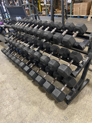 Used York Rubber Hex Dumbbell Set (15 - 100lbs) Rack NOT Included