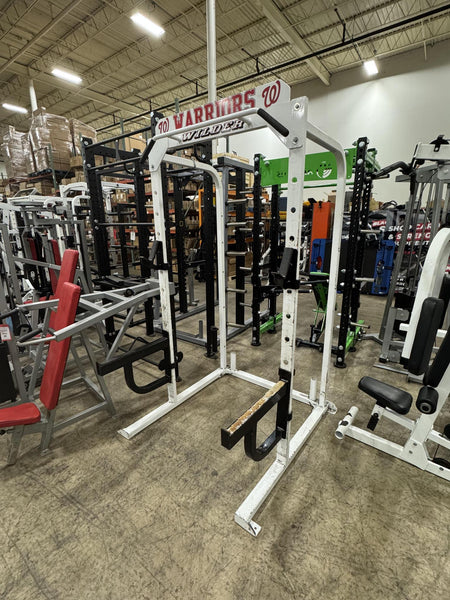 Wilder Fitness Half Rack White Frame with J-hooks and Safety Arms - Used