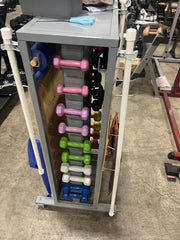 Therapy Storage Cart w/Dumbbells, Therabands, and Ankle Weights - Used