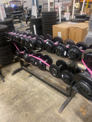 Used Intek Pro Style Dumbbells 5-100 in 5 lb Increments and 7.5-52.5 lbs in 5 lb Increments (30 total Pairs)