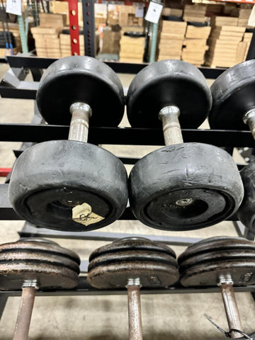 Round Rubber Dumbbells - USED