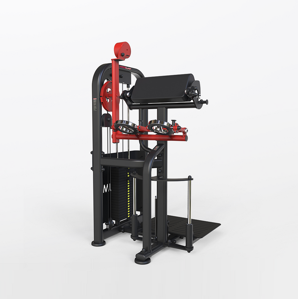 MaxPump A7039 Standing Bicep Multi Rotary Arm Curl (INSTOCK MODEL: RED FRAME BLACK UPHOLSTERY)