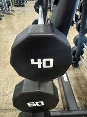Show Me Weights 10-Sided Premium Urethane Fixed Barbell with Straight Handle