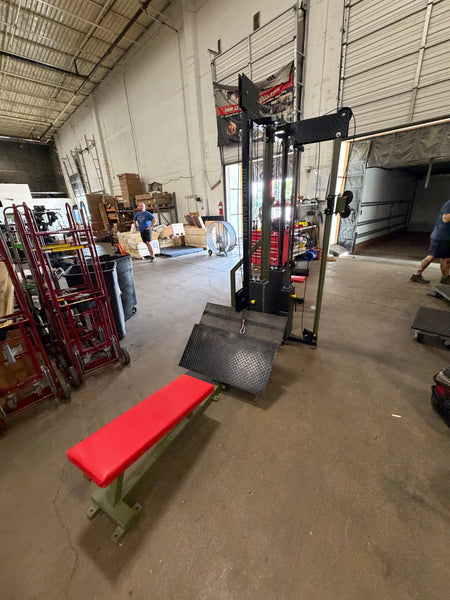 3-Stack Cable Machine (Low Row, Lat Pulldown, Adjustable Pulley) - USED