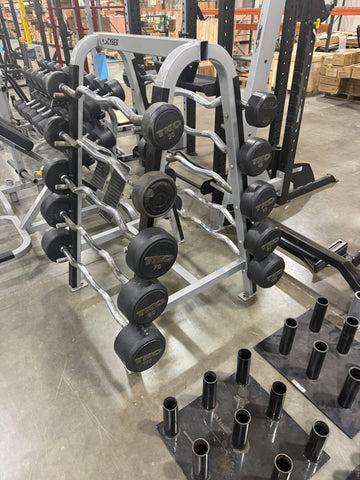 TKO EZ Curl Fixed Barbells with Cybex Rack-USED