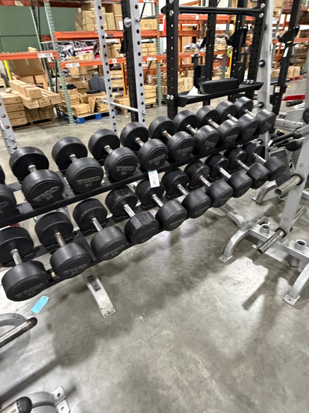 TKO Rubber Dumbbell Set 55-100lb in 5lb Increments-USED