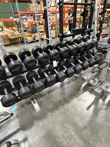 TKO Rubber Dumbbell Set 55-100lb in 5lb Increments-USED
