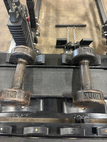York USA Legacy Cast Dumbbells-USED