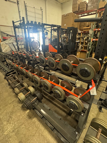 Troy Pro Style Round Dumbbell Set 5-50lb in 5lb Increments-USED