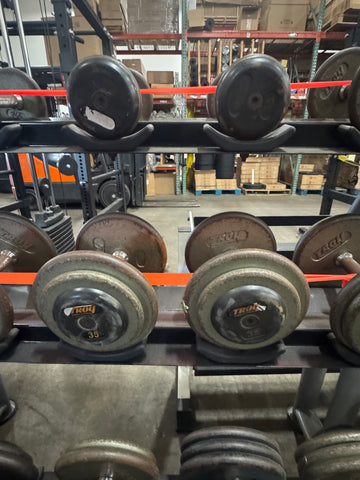 Troy Pro Style Round Dumbbell Set 5-50lb in 5lb Increments-USED