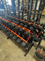 Rubber Hex Dumbbell Set 5-105lb w/ Dumbbell Racks - USED