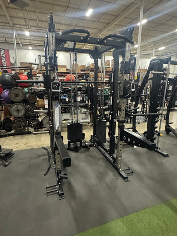 ProMaxima USA Made PMX-MFT Multi-Functional Training System Half Rack/Functional Trainer/Smith Machine Combo with Lat Pulldown/Row Attachment
