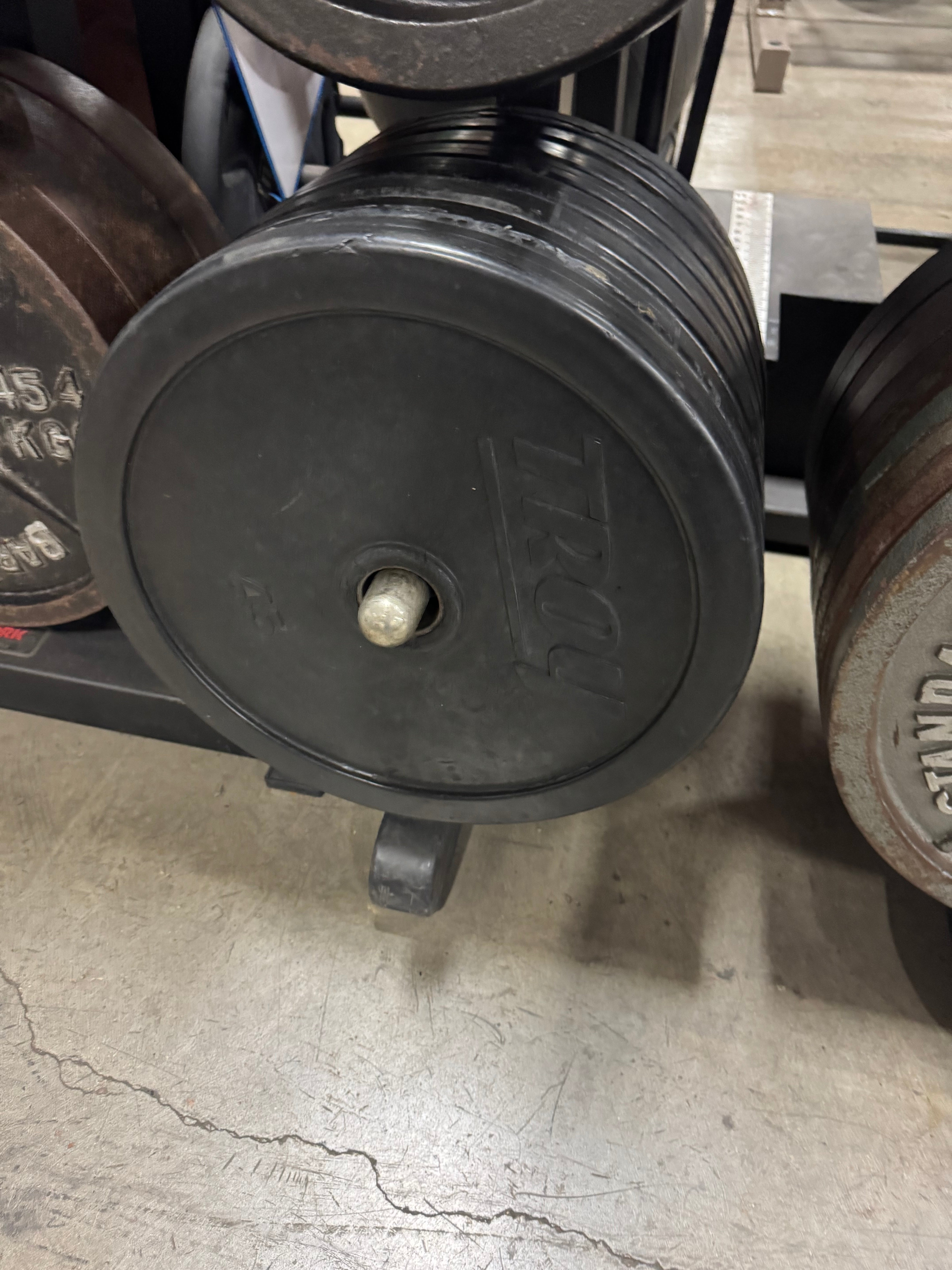 cybex 2 tier dumbbell rack Troy T-DR Dumbbell Rack 2-Tier w/o Saddles 24" x 52" x 32". Holds a 5-50lb set of rubber hex. – Show Me Weights