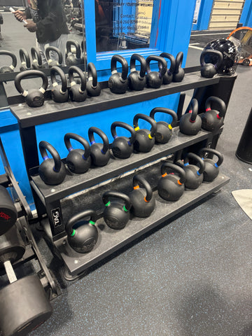 Wright Kettlebell Set w/TAG Storage Rack - Used