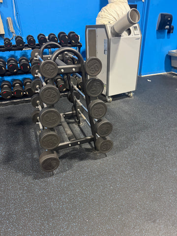 Body Solid Fixed Barbells 20-110 Straight w/ Fixed Barbell Rack - Used