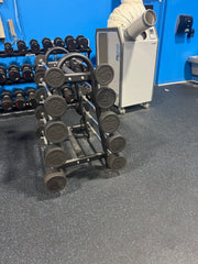 Body Solid Fixed Barbells 20-110 Straight w/ Fixed Barbell Rack - Used