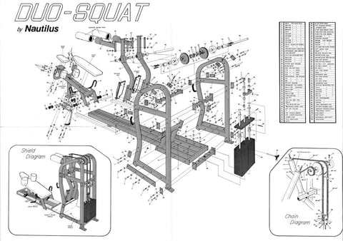 Nautilus 1st Gen Chain Driven Duo Squat-USED