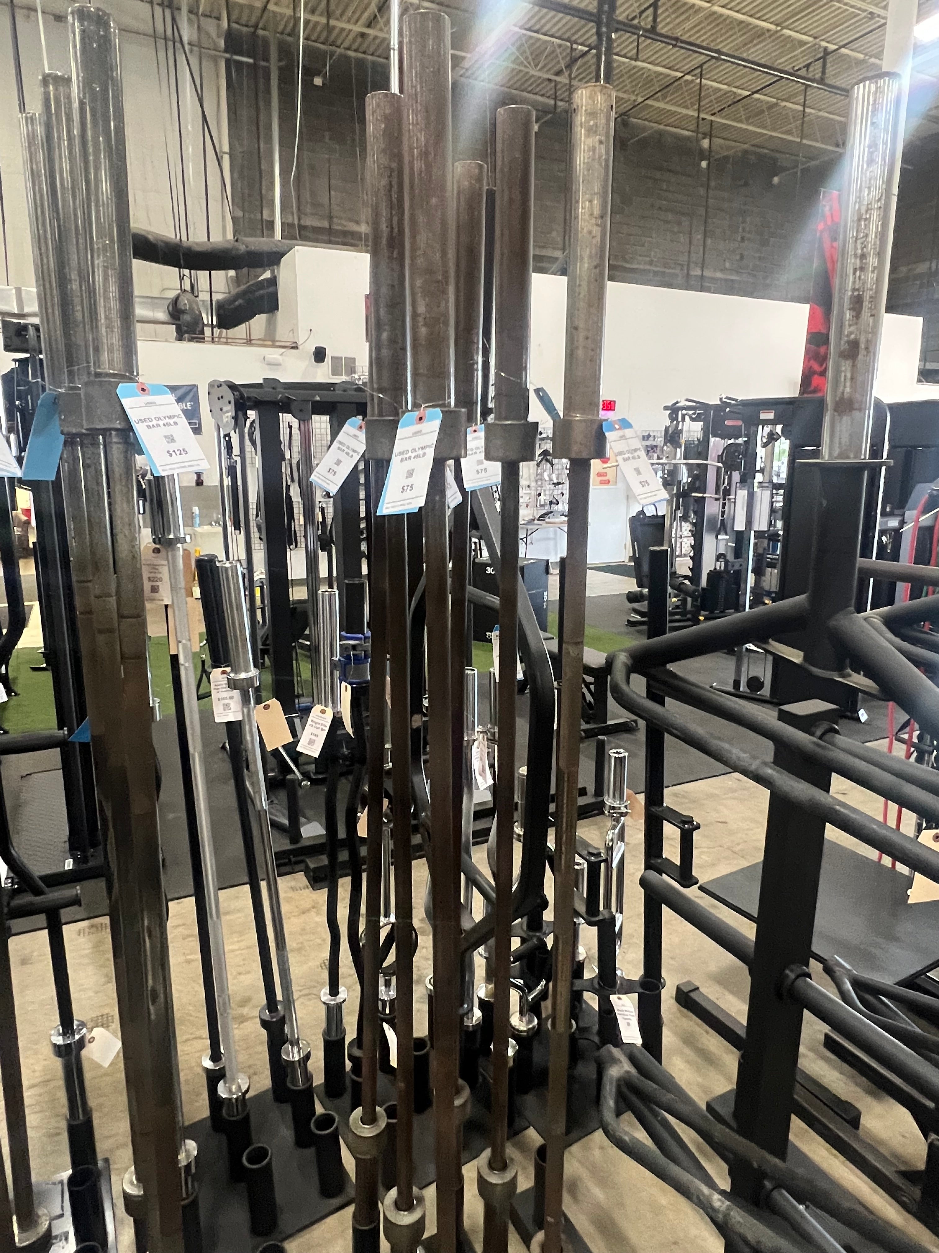 Used olympic bar and on sale weights