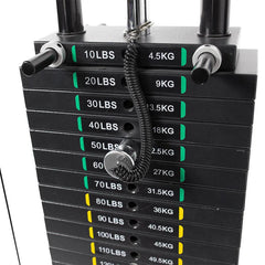 Bells of Steel Lat Pulldown Low Row Machine w/ 310lb Stack with Dip Bar and Single Leg Squat Roller Pad