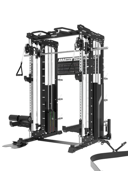 BLAZZED FITNESS PRO ALL-IN-ONE FUNCTIONAL TRAINER CABLE CROSSOVER CAGE HOME GYM W/ SMITH MACHINE WITH LAT, LEG PRESS AND JAMMER ARM ATTACHMNETS  BD-MDPR-MY-A