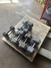 Used Cast Iron Hex Dumbbells - Starting At