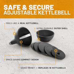 Bells of Steel Adjustable Kettlebell | Competition Standard 35mm Handle, 12-20.5kg