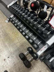 Used Rubber Hex Dumbbells