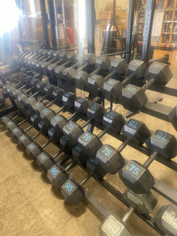 Used Multi Style Dumbbell Set w/Rack (2126 total lbs)