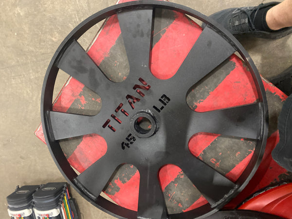 Titan 45 LB Pair Wagon Wheel Pulling Blocks - Used (PAIR)