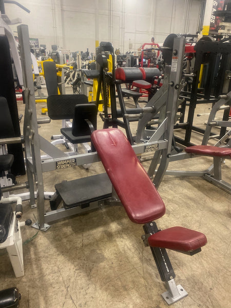 Hammer Strength Incline Bench w/Spotter Stand - Used