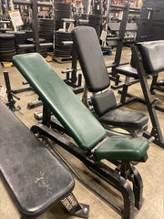 Used Adjustable Bench (Black Frame / Green Upholstery)